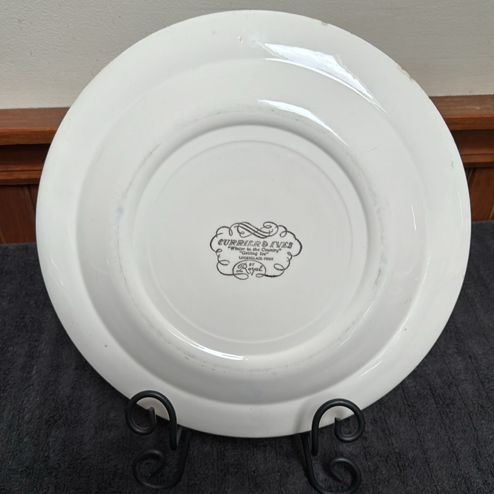 Vintage 12” Currier & Ives Blue by Royal China USA Platter - Picture 2 of 4